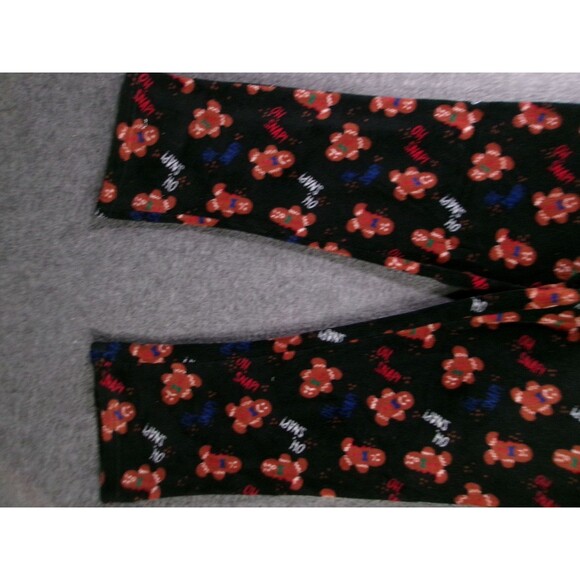 Joe Boxer Pajama Pants Womens XL Black Gingerbread Holiday Print Fleece Cozy - Picture 3 of 11
